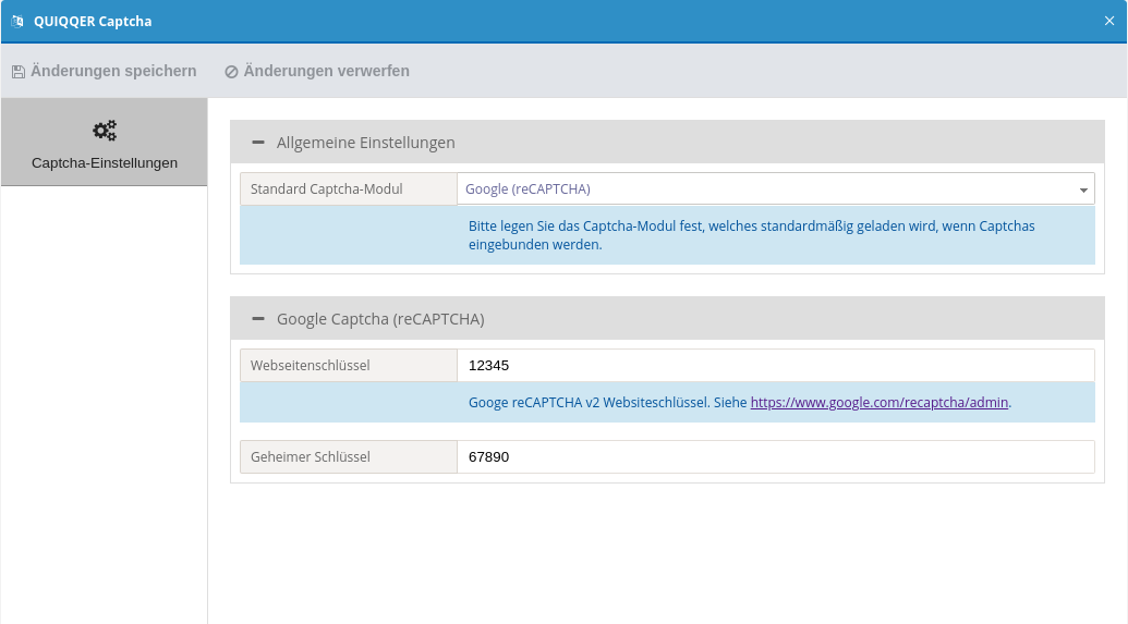 Backend Settings Backend Settings
